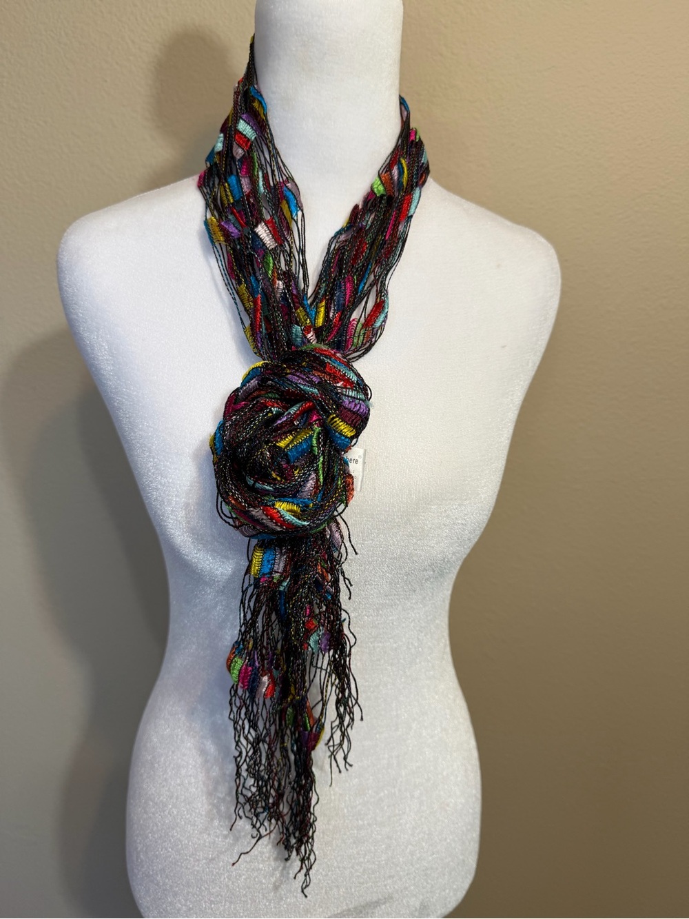 Multicolor Garland Fringe Scarf - Women's Accessory - Picture 3 of 5